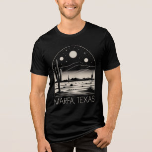 Marfa Texas Desert Retro Minimalist T-Shirt Tri-Blend Shirt