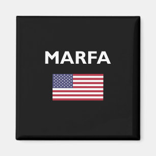 Marfa Texas USA American Flag Dark Color Magnet