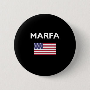 Marfa Texas USA American Flag Dark Colour 6 Cm Round Badge