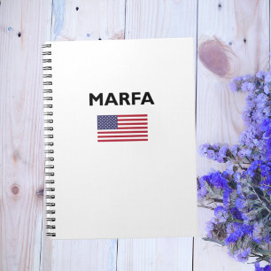 Marfa Texas USA American Flag Light-Colour Notebook