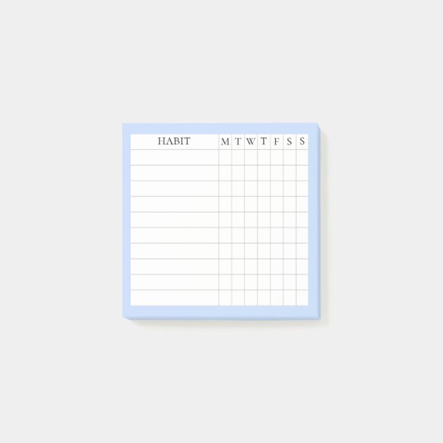 Margaret Collection Habit Tracker in Blue Post-it Notes (Front)