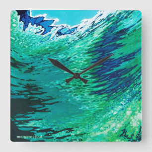 Margaret Juul Artwork Ocean Wave Modern Clock