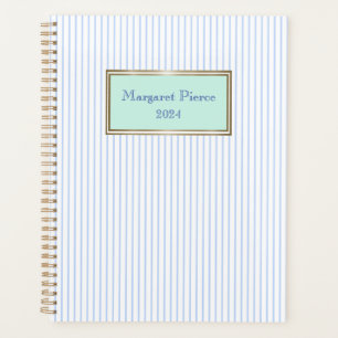 Margaret Pinstripe Planner in Mint
