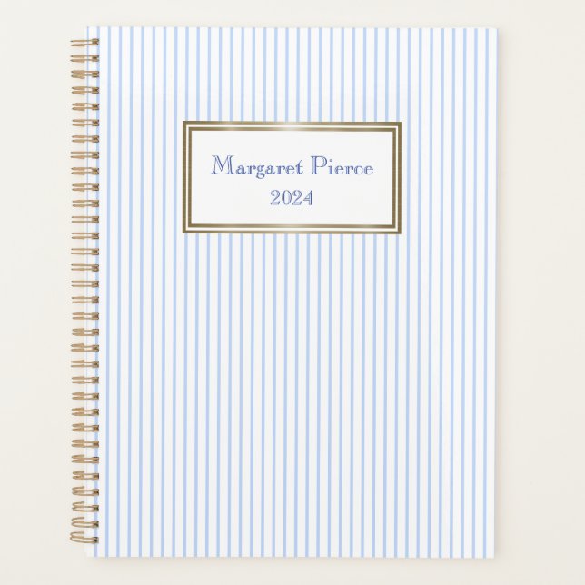 Margaret Pinstripe Planner with White (Front)