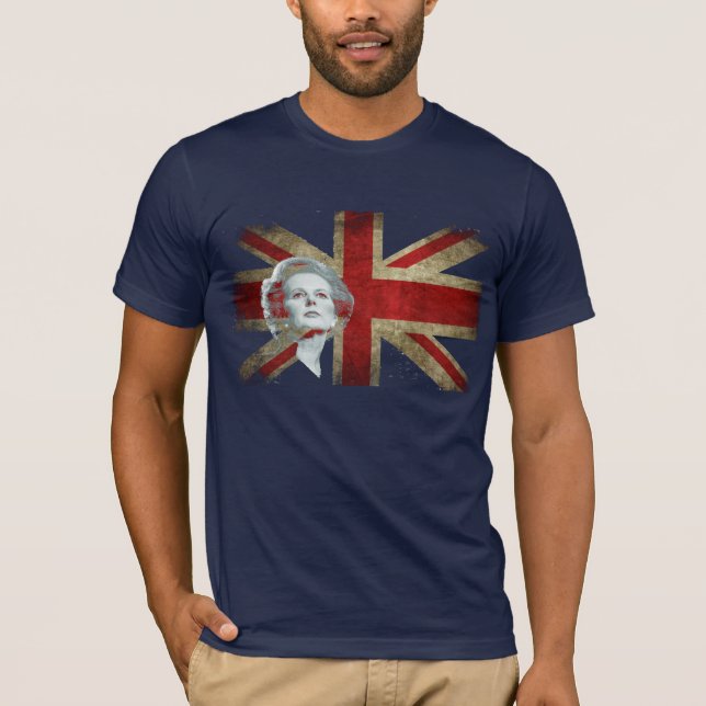 Margaret Thatcher and the United Kingdom flag T-Shirt (Front)
