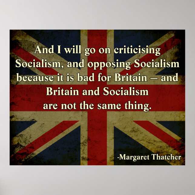 Margaret Thatcher Anti-Socialism Poster (Front)