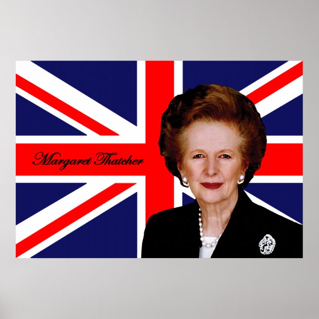 Margaret Thatcher - British Flag Poster (Front)