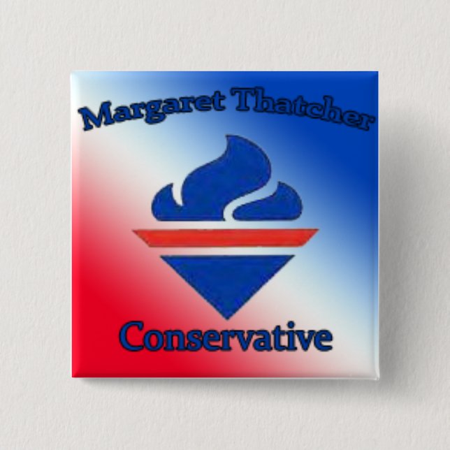 Margaret Thatcher Conservative 15 Cm Square Badge (Front)
