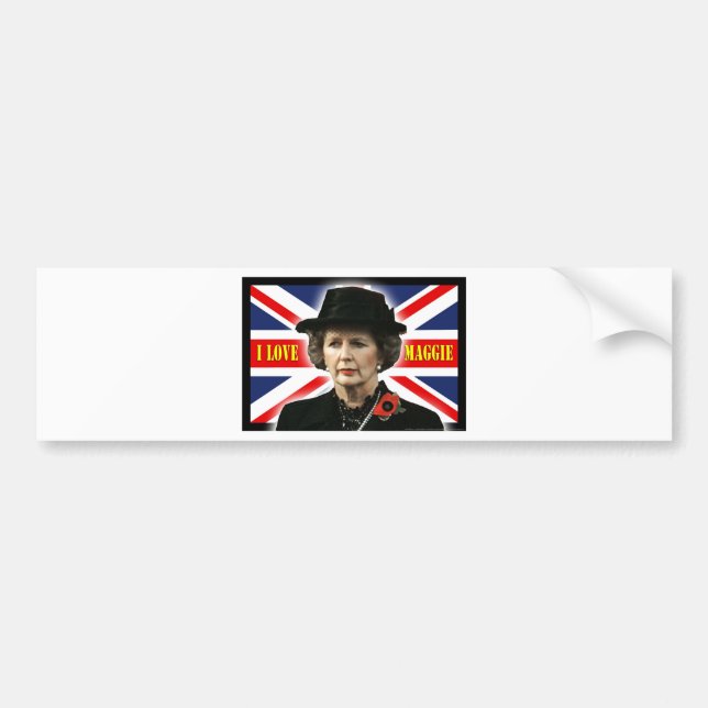 Margaret Thatcher I Love Maggie Bumper Sticker (Front)