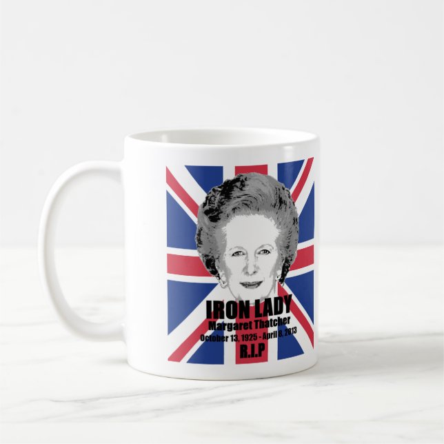 Margaret Thatcher Iron Lady Remembrance Coffee Mug (Left)