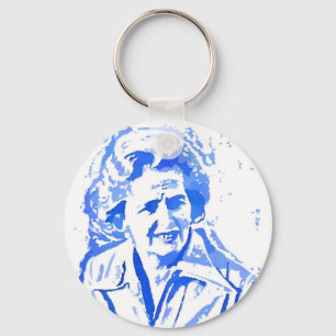 Margaret Thatcher Pop Art Portrait Key Ring