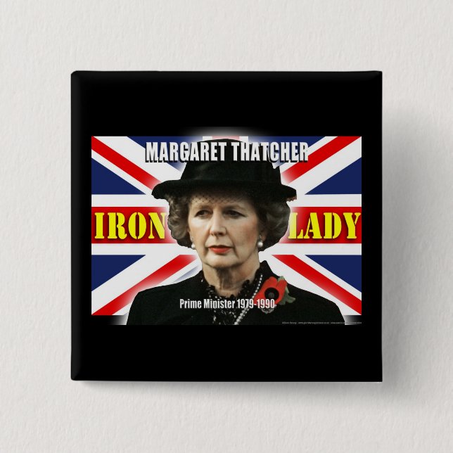 Margaret Thatcher Prime Minister 15 Cm Square Badge (Front)