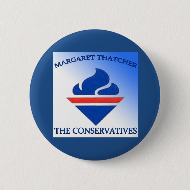 Margaret Thatcher The Conservatives 6 Cm Round Badge (Front)