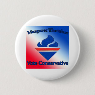 Margaret Thatcher Vote Conservative 6 Cm Round Badge