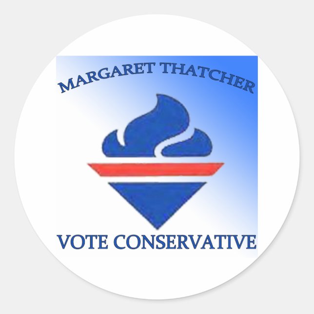 Margaret Thatcher Vote Conservative Classic Round Sticker (Front)