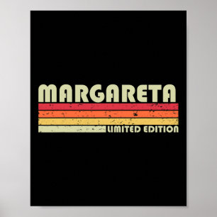 Margareta Name Personalised Retro Vintage 80s 90s Poster