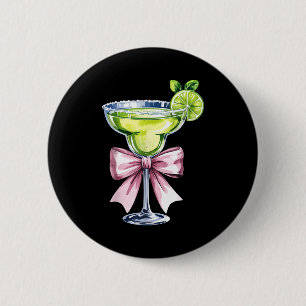 Margarita and bow coquette cinco de mayo  6 cm round badge
