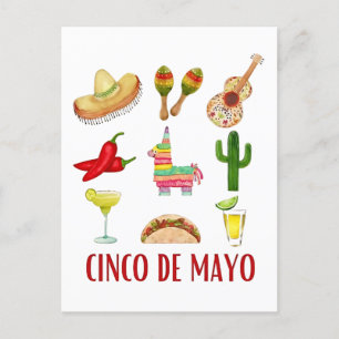 Margarita And Bow Coquette Cinco De Mayo  Announcement Postcard