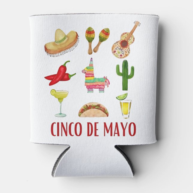 Margarita And Bow Coquette Cinco De Mayo  Can Cooler (Front)