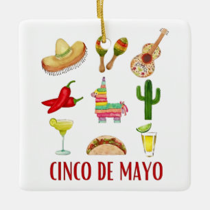 Margarita And Bow Coquette Cinco De Mayo Ceramic Ornament