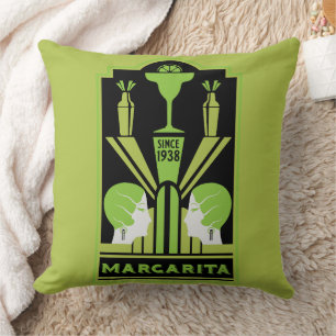  Margarita Art Deco Cocktail Cushion