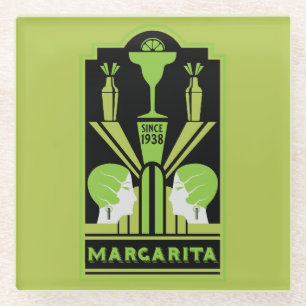 Margarita Art Deco Cocktail Glass Coaster