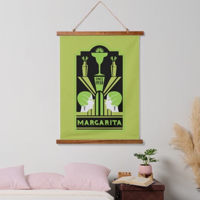  Margarita Art Deco Cocktail Hanging Tapestry (Bedroom)