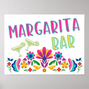 Margarita Bar Fiesta Party Colourful Mexican Poste Poster
