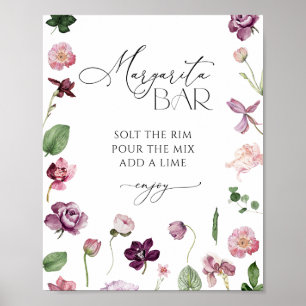 Margarita Bar Floral Bridal Shower Poster