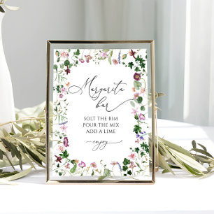 Margarita bar floral bridal shower poster