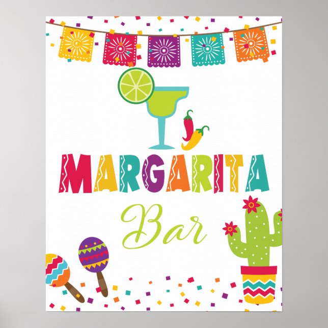 Margarita Bar Sign - White Background (Front)