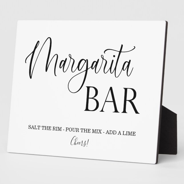Margarita Bar wedding sign Tabletop Plaque  (Side)
