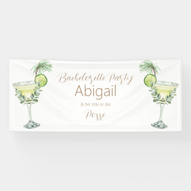 Margarita Beach Ride or Die Posse Bachelorette Banner (Horizontal)