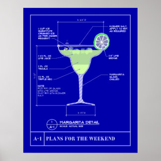 Margarita Blue Print Poster