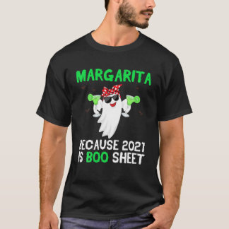 Margarita Boo Cute Boo Ghost Drinking Margarita Ha T-Shirt