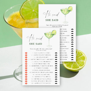 Margarita bridal shower He said she said game