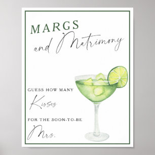 Margarita Bridal shower How many kisses Poster