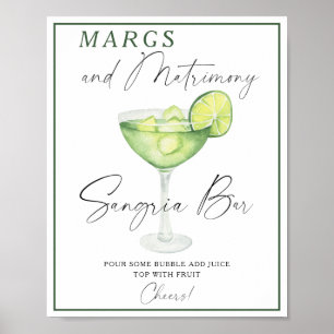 Margarita Bridal shower sangria bar Poster