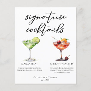Margarita Cherry French 75 Wedding Cocktails Menu