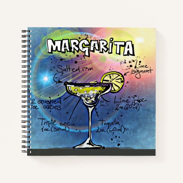 Margarita Cocktail (#9 of 12 Drink Recipe Sets)    Notebook (Front)