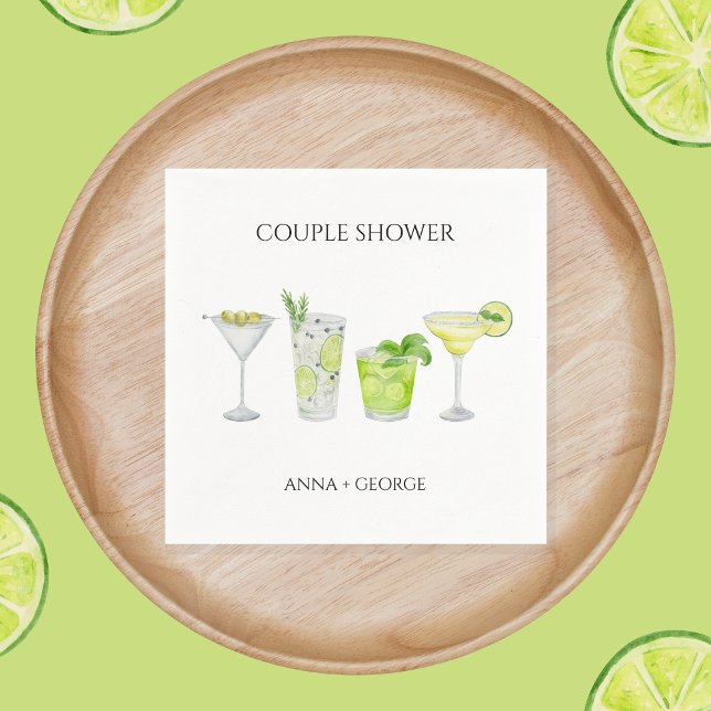 Margarita Cocktail Bridal Couples Shower Napkin (Creator Uploaded)