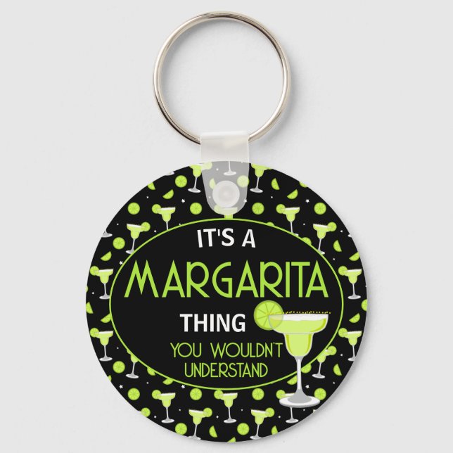 Margarita Cocktail Cute  Key Ring (Front)