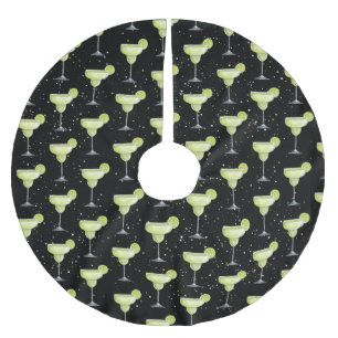 Margarita Cocktail Pattern Brushed Polyester Tree Skirt