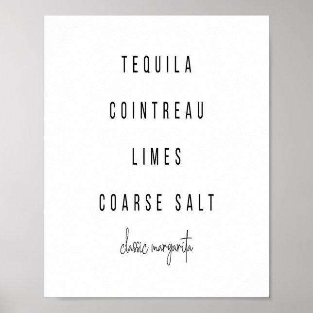 Margarita Cocktail Recipe Poster (Front)