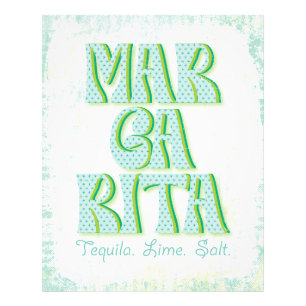 Margarita Cocktail Typography Tequila Lime Salt Photo Print