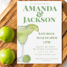 Margarita Cocktail Watercolor Engagement Party