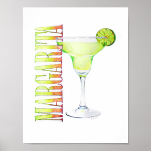 Margarita Coloured Pencil Drawing Poster
