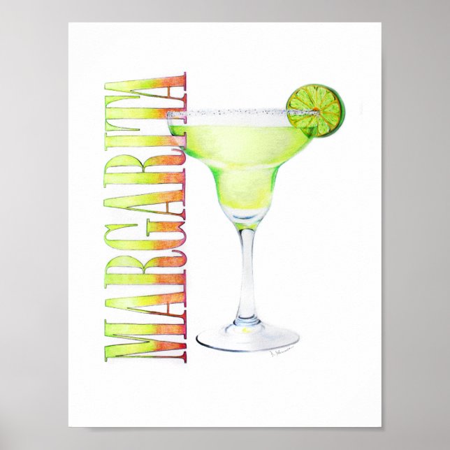 Margarita Coloured Pencil Drawing Poster (Front)