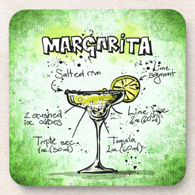Margarita Drink Recipe Coaster (Front)