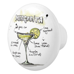 Margarita Drink Recipe Design Ceramic Knob